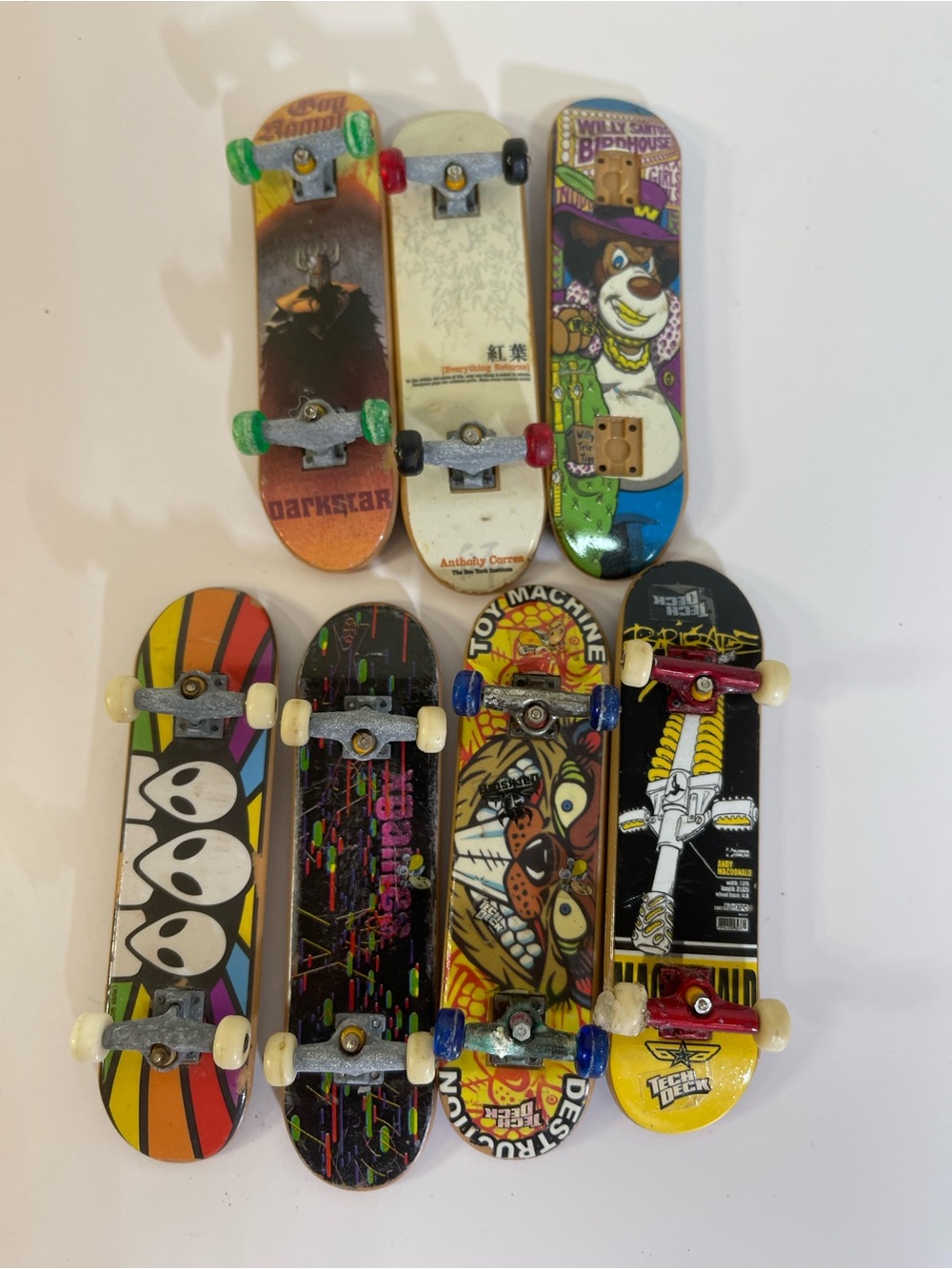 Vintage Lot of 7 Tech Decks Finger 3 Alien Rare Xgames, Rare : Sold As Is LOOK!
